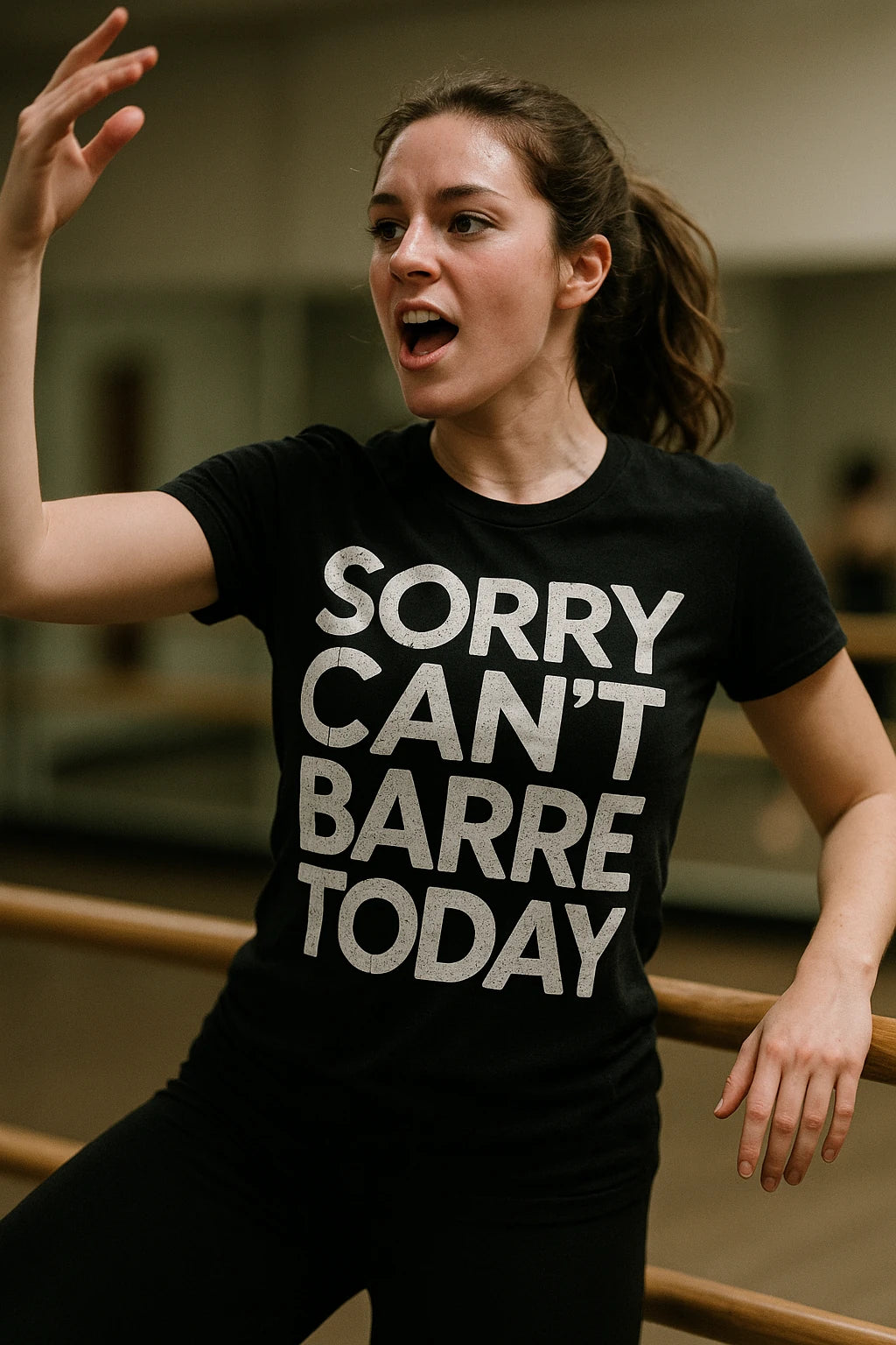"Sorry Cant Barre Today" graphic tee - product photo 6