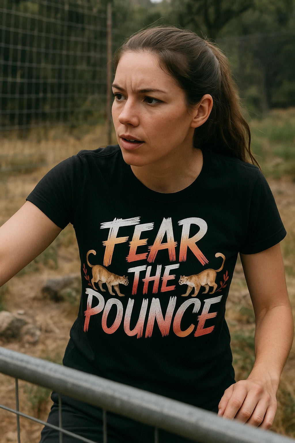 "Fear the Pounce" black cougar t shirt - a birthday gift for cougar lover
