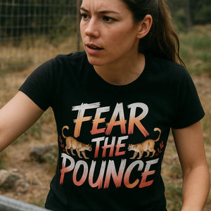 "Fear the Pounce" black cougar t shirt - a birthday gift for cougar lover