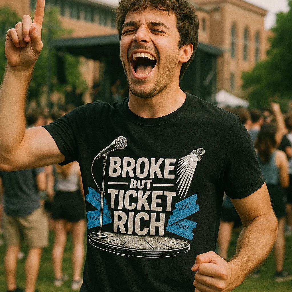 "Broke But Ticket Rich" vintage concert t shirts - product photo 8