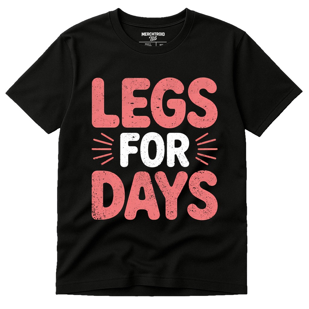 Black Flamingo Shirts - "Legs for Days" graphic tee with pink print, flat lay product photo