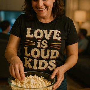 "Love Is Loud Kids" black family life t shirt - a birthday gift for family life lover