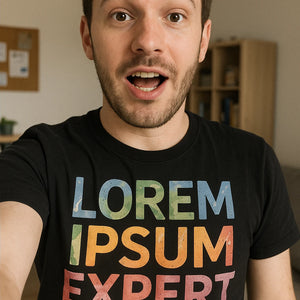 "Lorem Ipsum Expert" graphic design t shirt - product photo 7