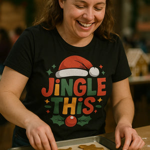 "Jingle This" black womens christmas tshirt - a christmas gifts for book lovers