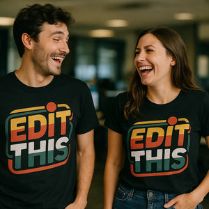 Person wearing the black journalist t shirt graphic tee - "Edit This" design