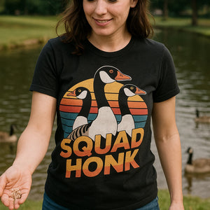"Squad Honk" black geese t shirt - a birthday gift for geese lover