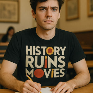 "History Ruins Movies" black black history t shirt - also one of the best gifts for history lovers
