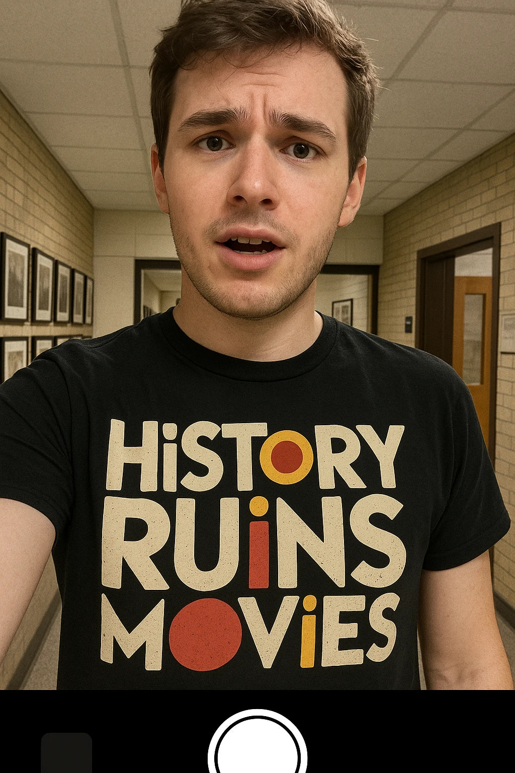 "History Ruins Movies" black black history t shirt - also one of the best presents for history buffs