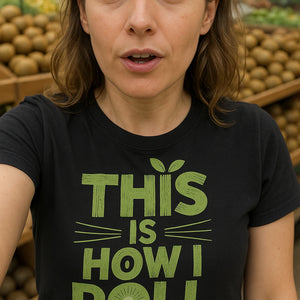 "This Is How I Roll" black kiwis shirts, photographed as kiwis lover gift