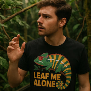 "Leaf Me Alone" chameleon shirts - product photo 8