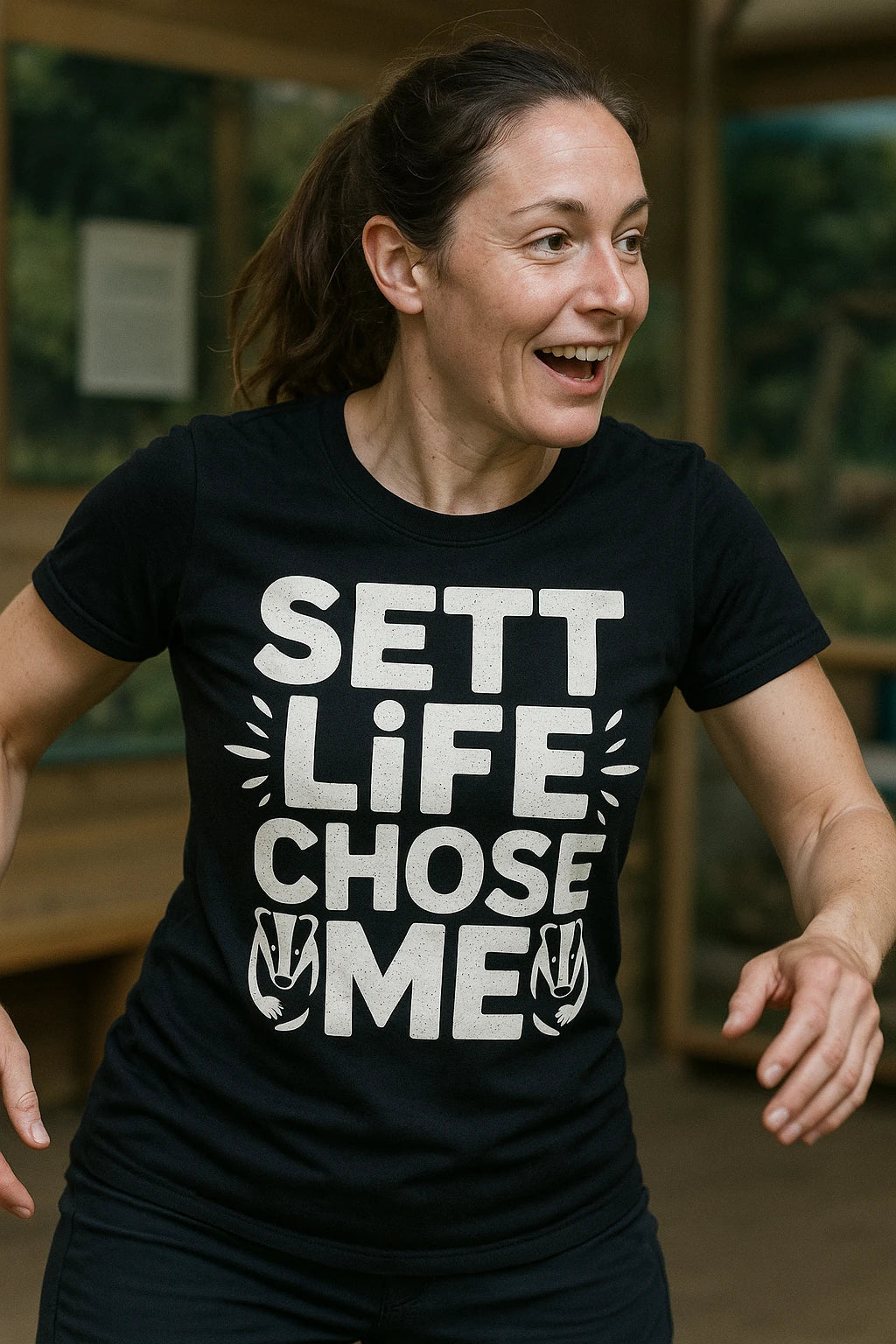 "Sett Life Chose Me" black badgers shirts - a birthday gift for badgers lover