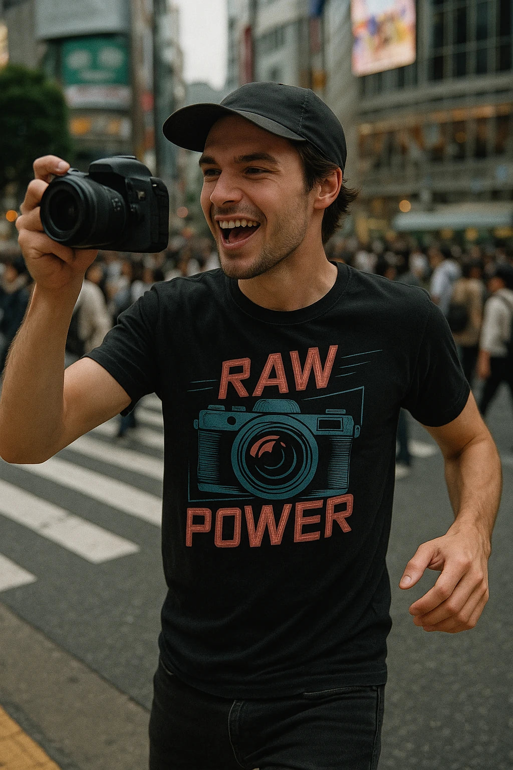 "Raw Power" black photographer t shirt - also one of the gifts for a photographer lover