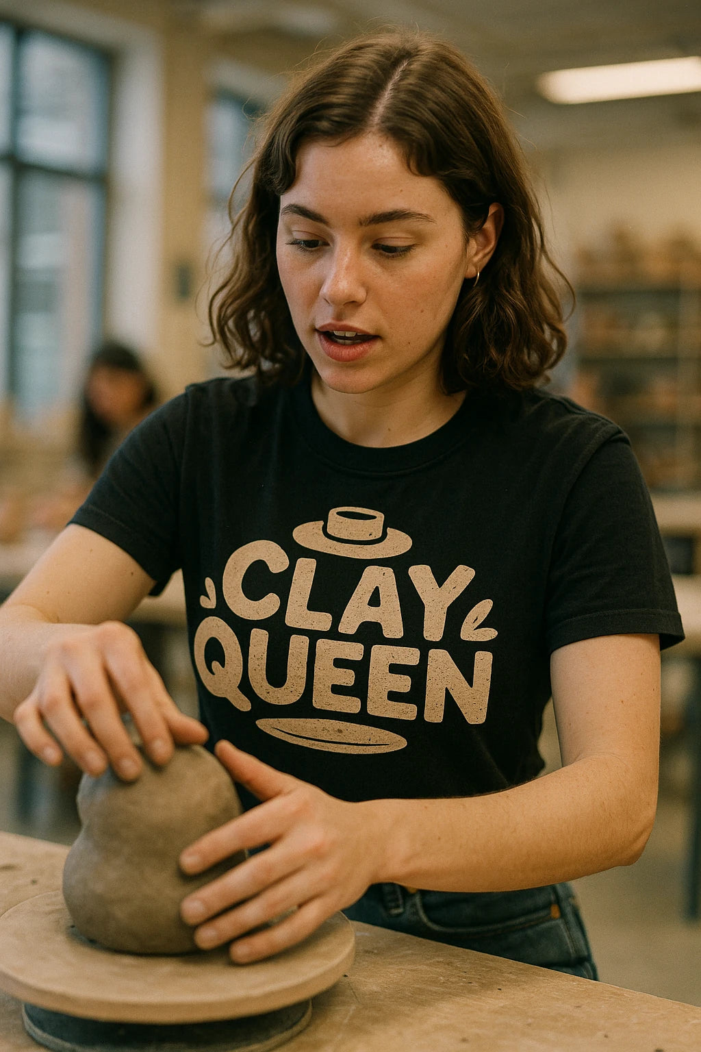 "Clay Queen" black sculpting t shirt - a birthday gift for sculpting lover