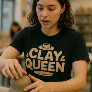 "Clay Queen" black sculpting t shirt - a birthday gift for sculpting lover