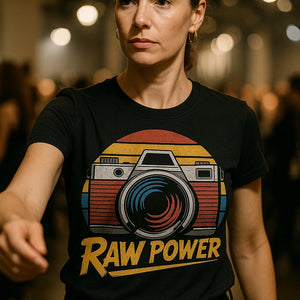 "Raw Power" black photographers shirts - a birthday gift for photographers lover