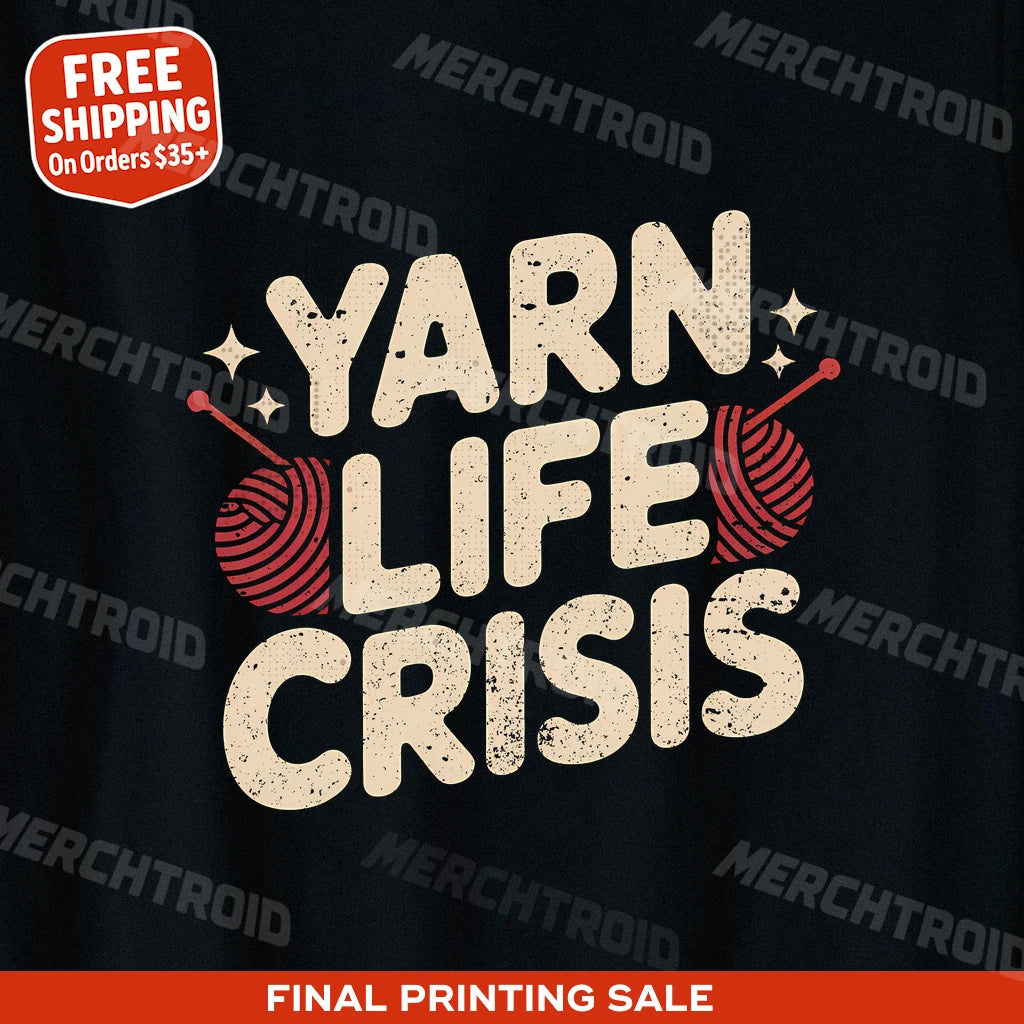 "Yarn Life Crisis" knitted henley t shirt - product photo 9
