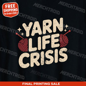"Yarn Life Crisis" knitted henley t shirt - product photo 9