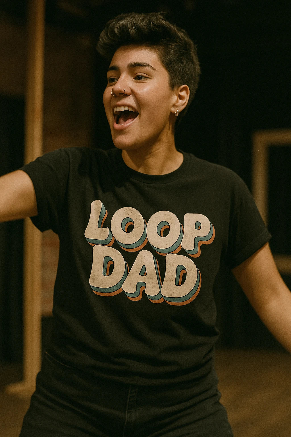 "Loop Dad" black producer t shirt - also one of the best gifts to give a music producer
