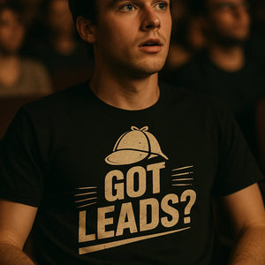 "Got Leads?" black detective shirts - also one of the best gifts for detectives