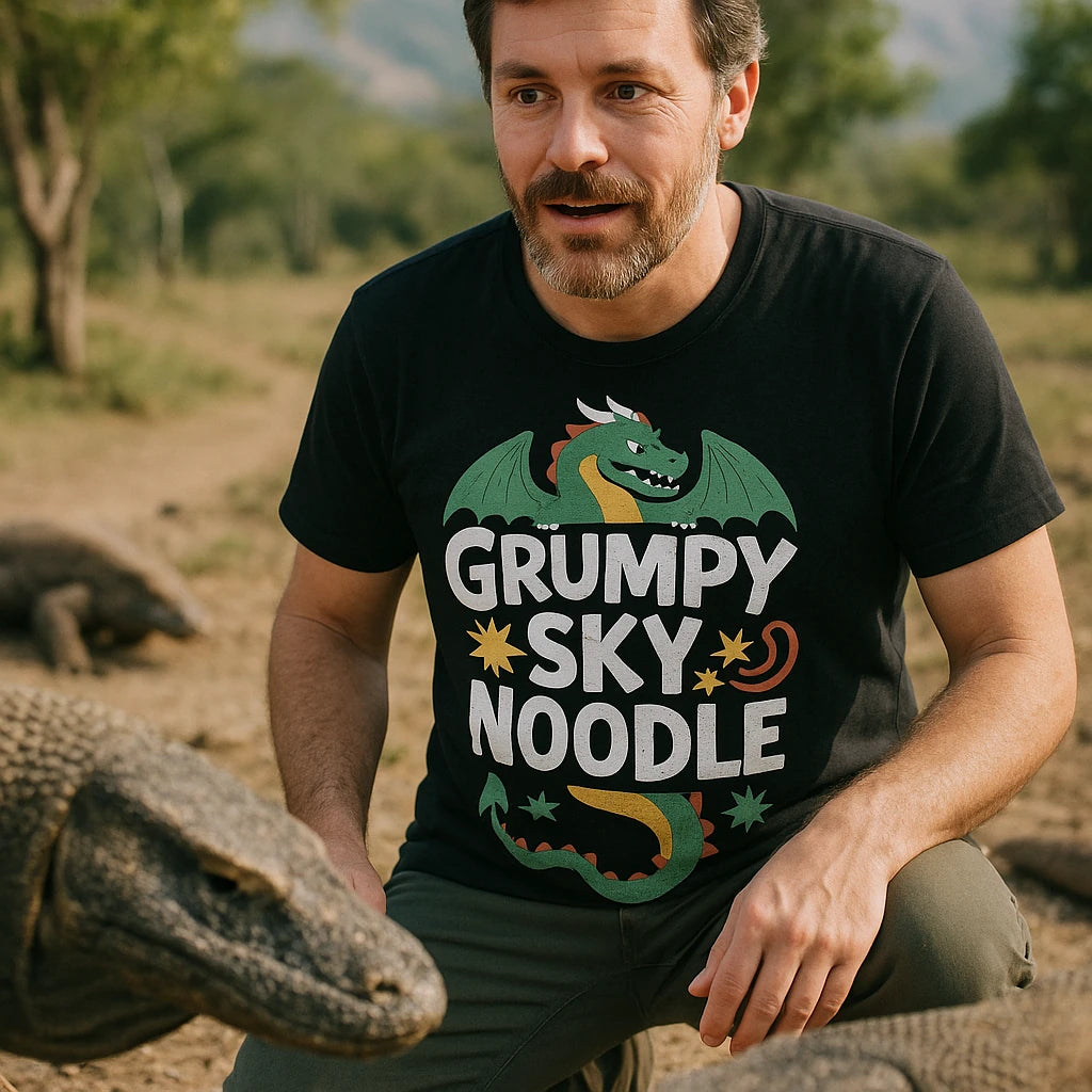 "Grumpy Sky Noodle" shirts with dragons on them - product photo 8