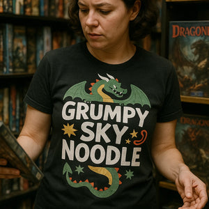 "Grumpy Sky Noodle" shirts with dragons on them - product photo 6