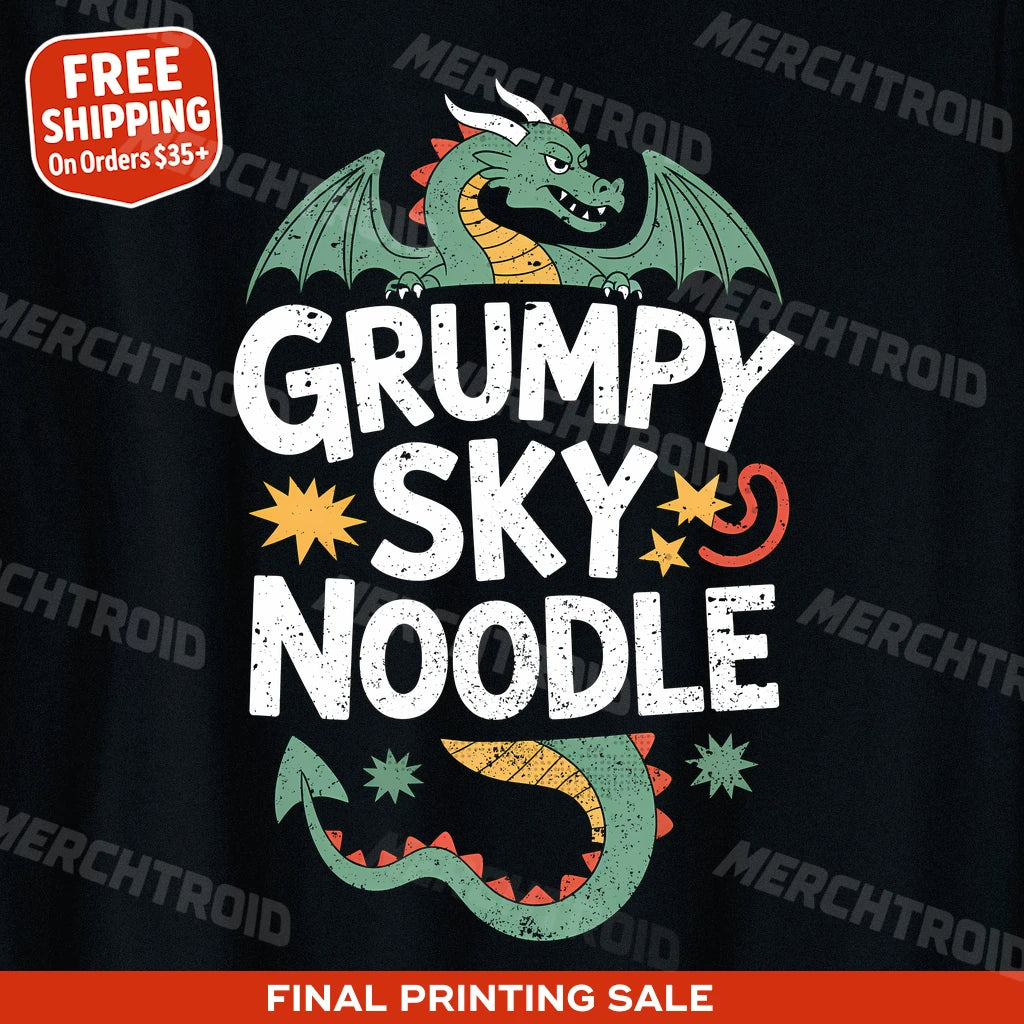 "Grumpy Sky Noodle" shirts with dragons on them - product photo 10