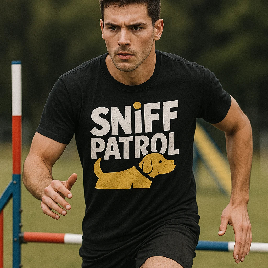 "Sniff Patrol" walking the dog t shirt - product photo 8