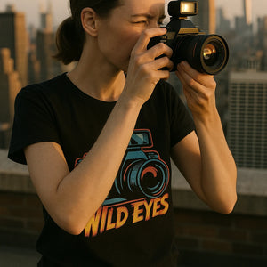 "Wild Eyes" black photographers shirts - a birthday gift for photographers lover