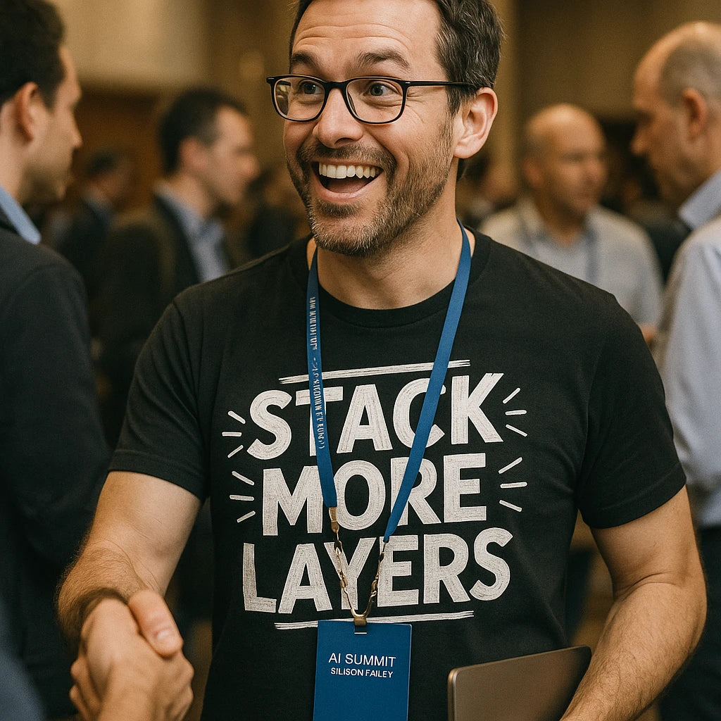 "Stack More Layers" artificial intelligence t shirt - product photo 8