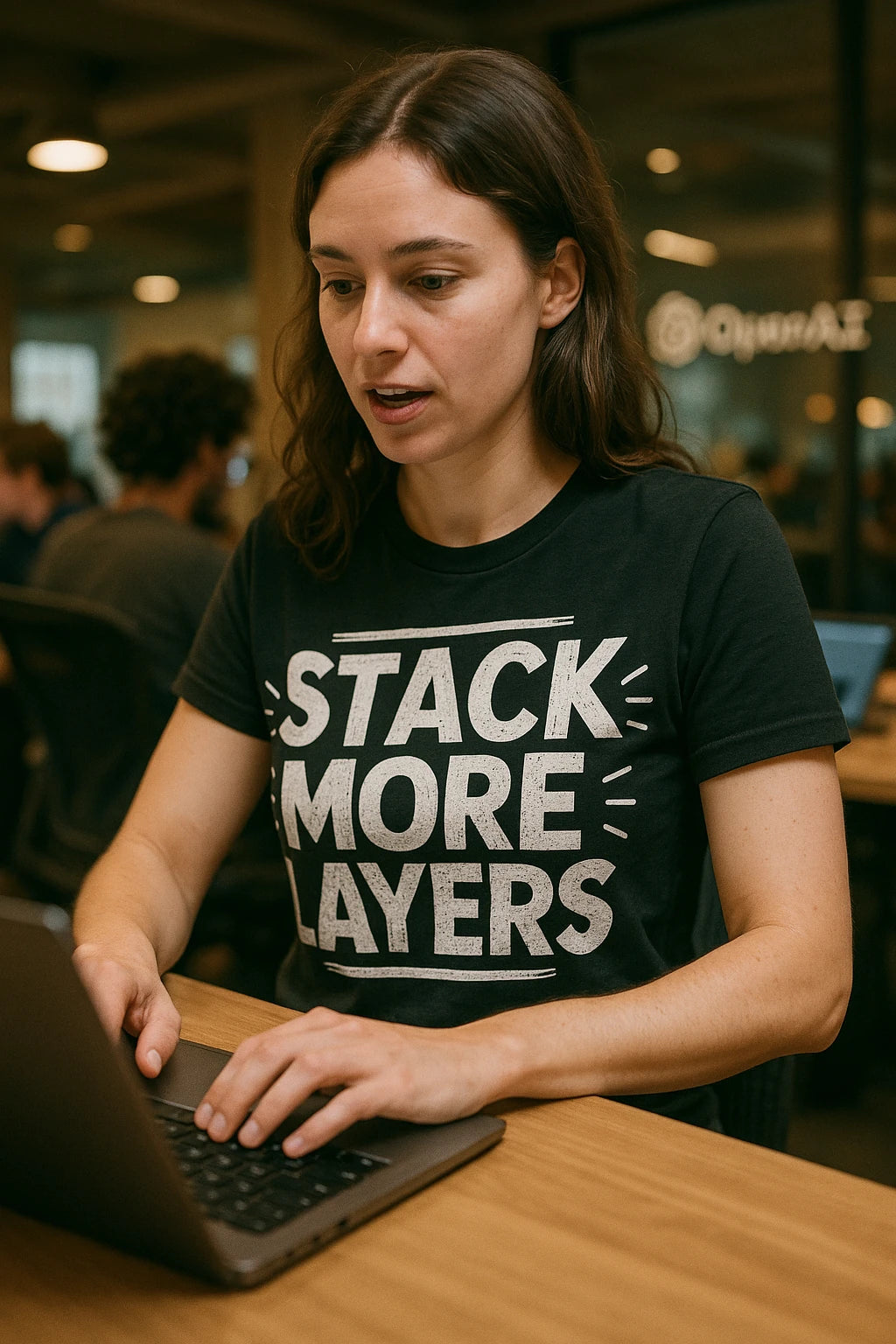 "Stack More Layers" black artificial intelligence t shirt - a birthday gift for artificial intelligence lover