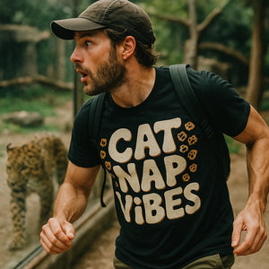 "Cat Nap Vibes" leopard print t shirt - product photo 8
