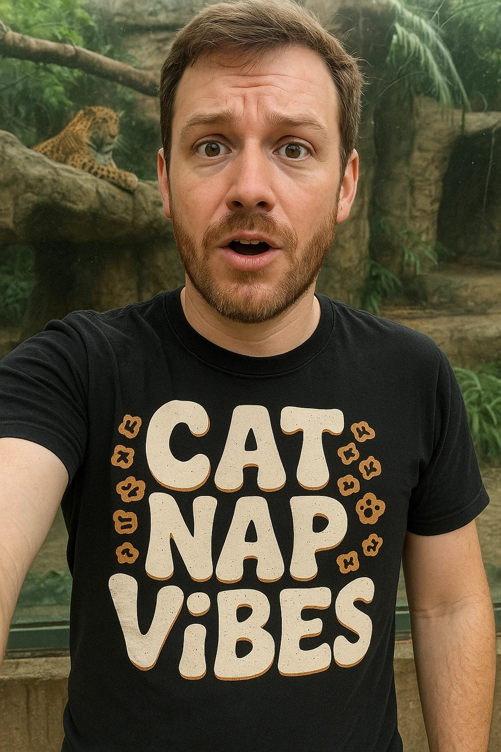 "Cat Nap Vibes" leopard print t shirt - product photo 7