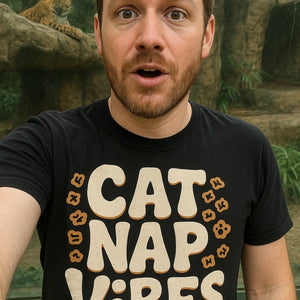 "Cat Nap Vibes" leopard print t shirt - product photo 7