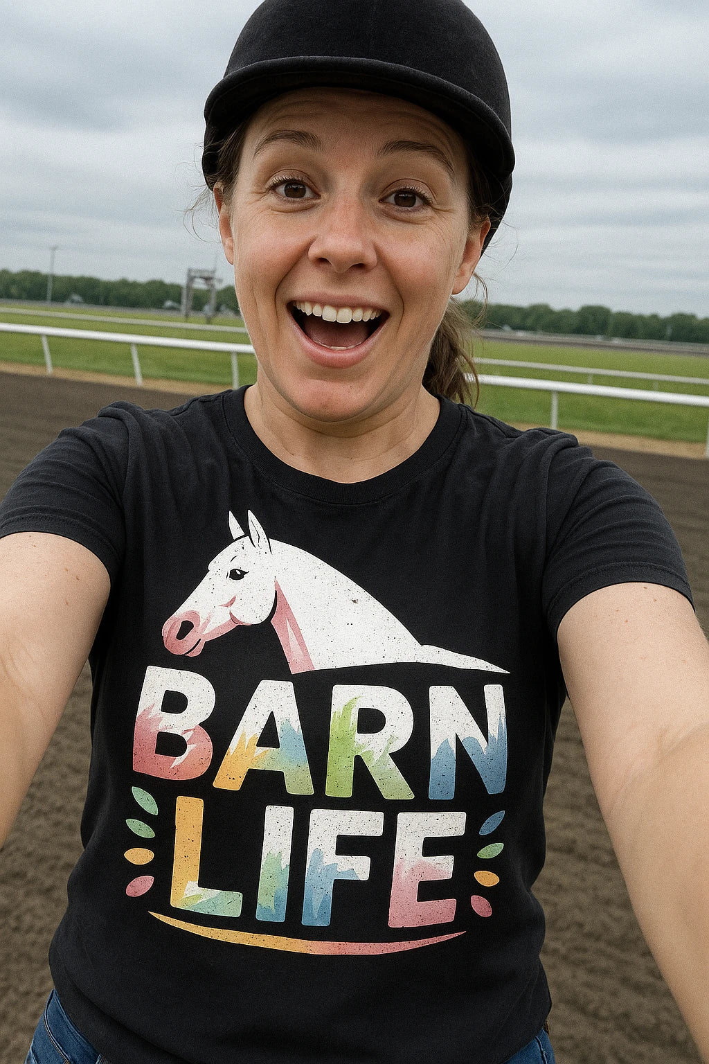 "Barn Life" black horse tee shirts - also a gift ideas for horse owners