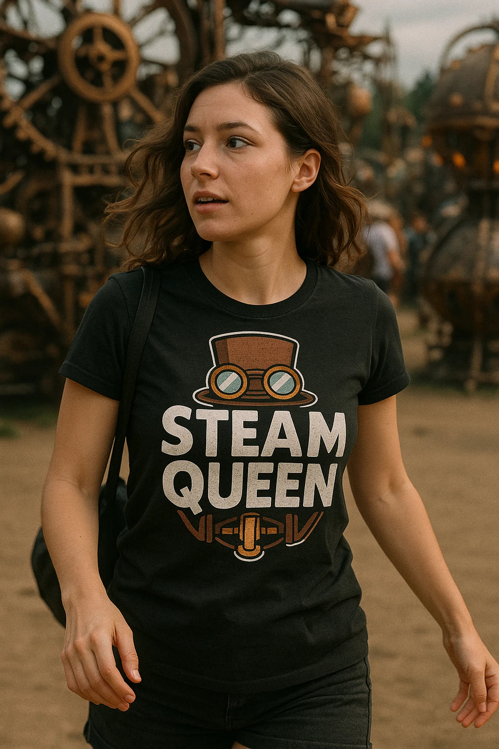 "Steam Queen" black steampunk shirts - a birthday gift for steampunk lover