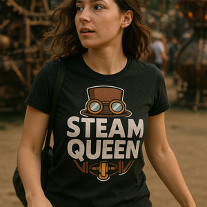 "Steam Queen" black steampunk shirts - a birthday gift for steampunk lover