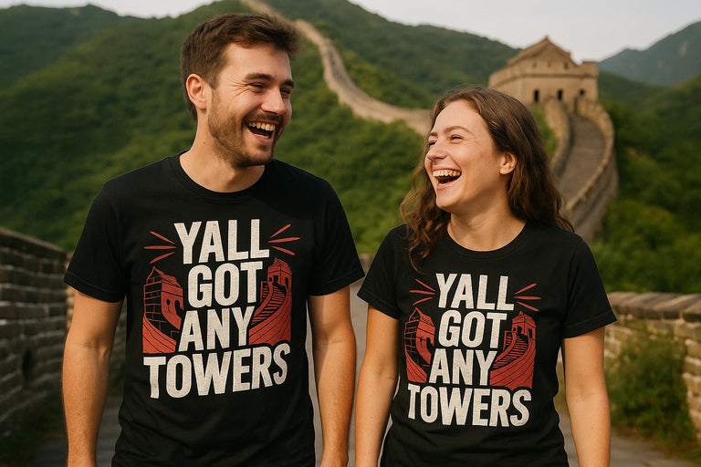 Person wearing the black china t shirt graphic tee - 