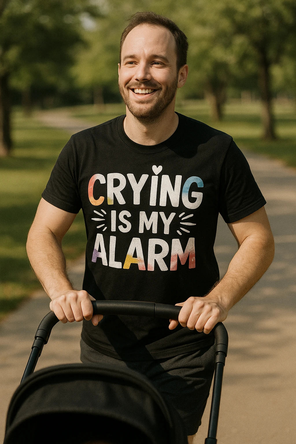 "Crying Is My Alarm" black new parents shirts - a birthday gift for new parents lover