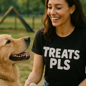 "Treats Pls" black personalized shirts for dog lovers - a birthday gift for dog lovers lover