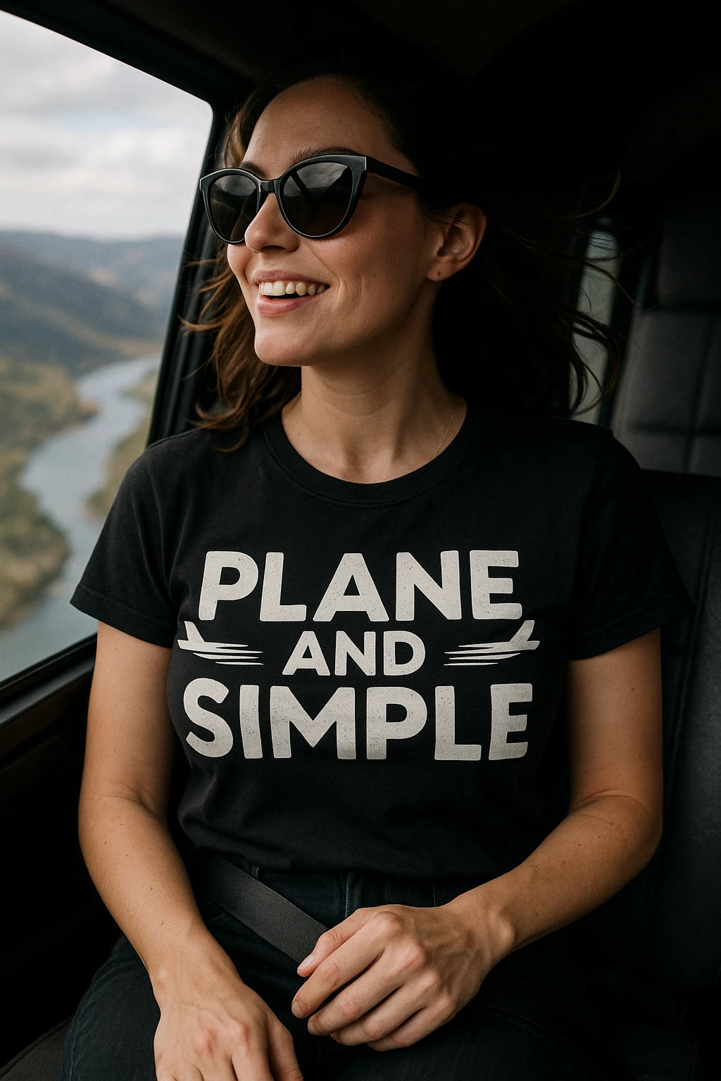 "Plane and Simple" black flying squirrel t shirt - a birthday gift for flying lover