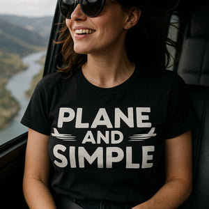 "Plane and Simple" black flying squirrel t shirt - a birthday gift for flying lover