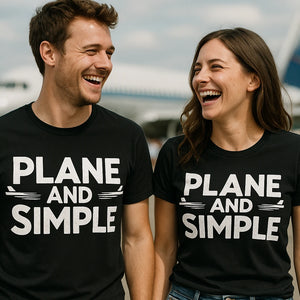 Person wearing the black flying squirrel t shirt graphic tee - "Plane and Simple" design