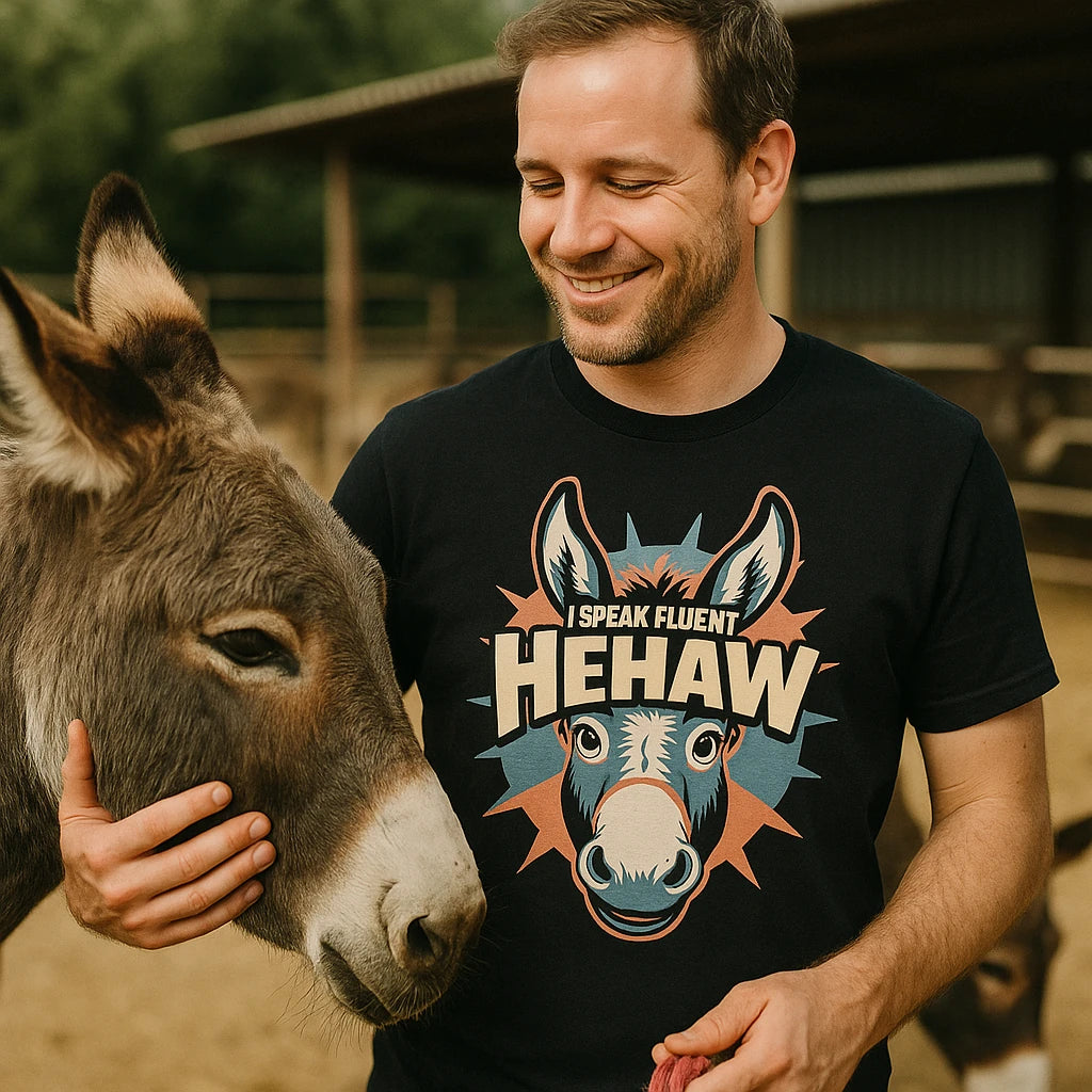 "I Speak Fluent Hehaw" donkey t shirt - product photo 8