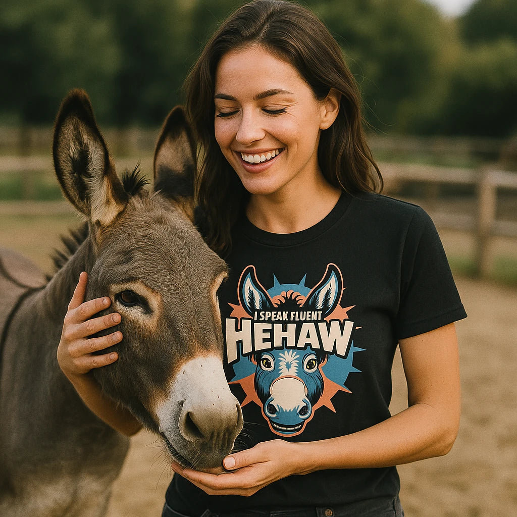 "I Speak Fluent Hehaw" donkey t shirt - product photo 7