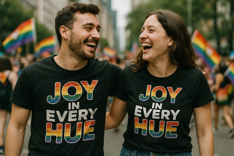 Person wearing the black lgbtq tee graphic tee - 