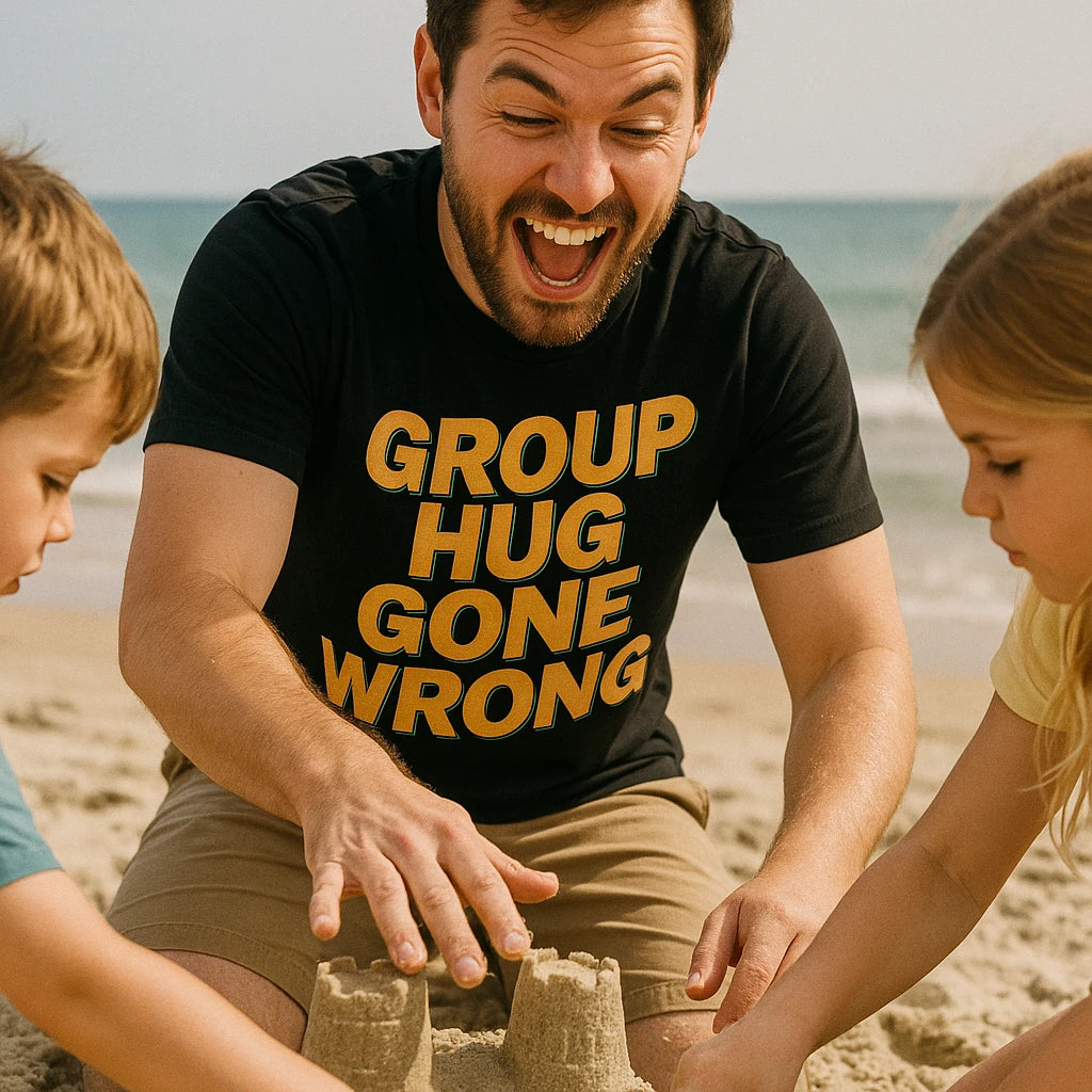 "Group Hug Gone Wrong" family life t shirt - product photo 8