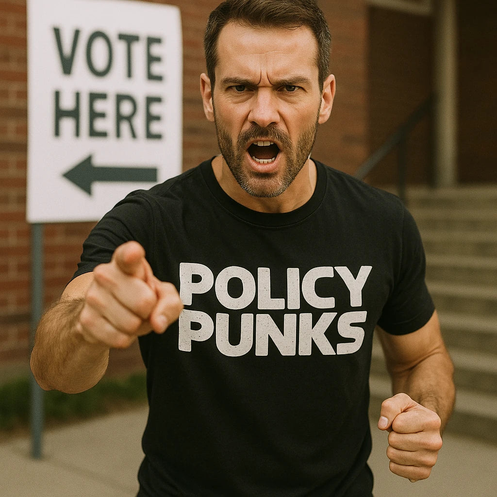 "Policy Punks" no politics t shirt - product photo 8