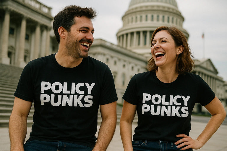 Person wearing the black no politics t shirt graphic tee - 