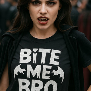 "Bite Me Bro" energy vampire t shirt - product photo 7