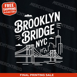 "Brooklyn Bridge NYC" new york city t shirt - product photo 10